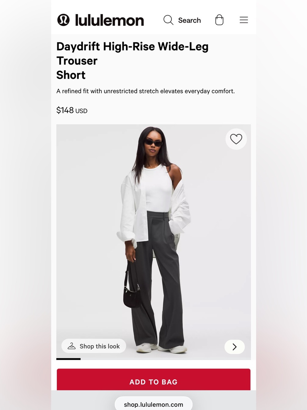 Daydrift™ HR Wide-Leg Trouser *Short GGRE S